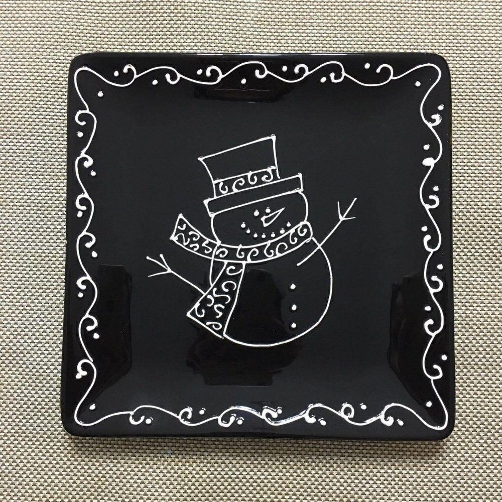 Signature snowmen decorative cookie plate